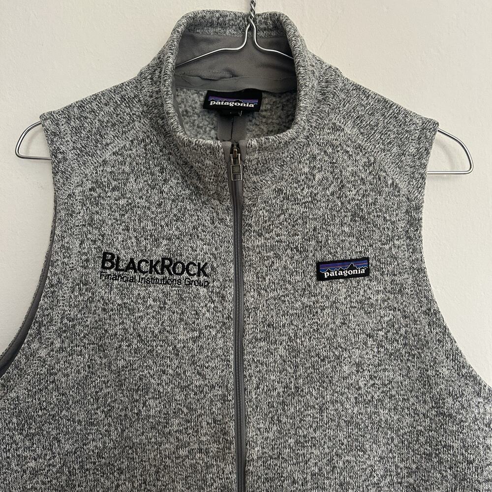 Patagonia Better Sweater Vest Womens Large Gray BlackRock Embroidered Full Zip